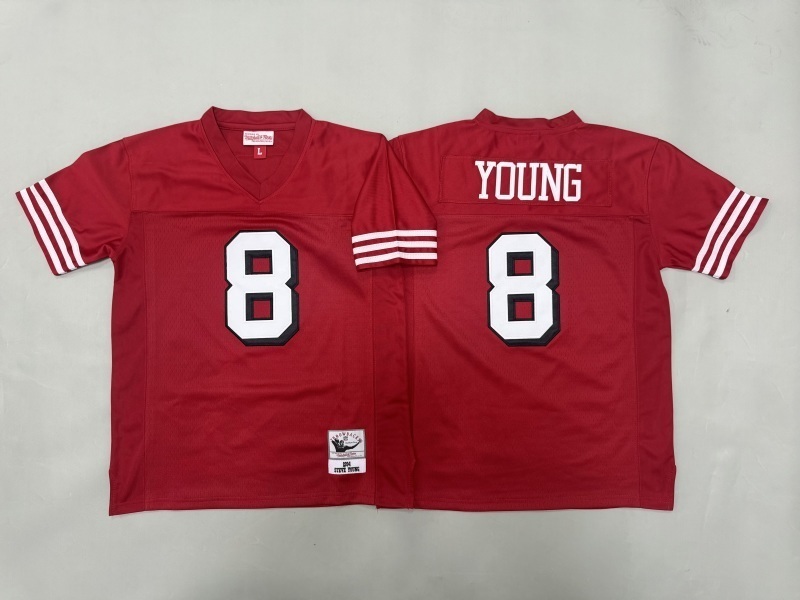 Youth San Francisco 49ers #8 Young Red Throwback Limited Nike NFL Jersey 02